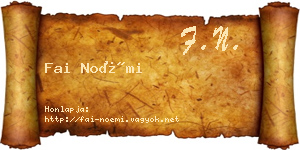 Fai Noémi névjegykártya