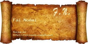 Fai Noémi névjegykártya